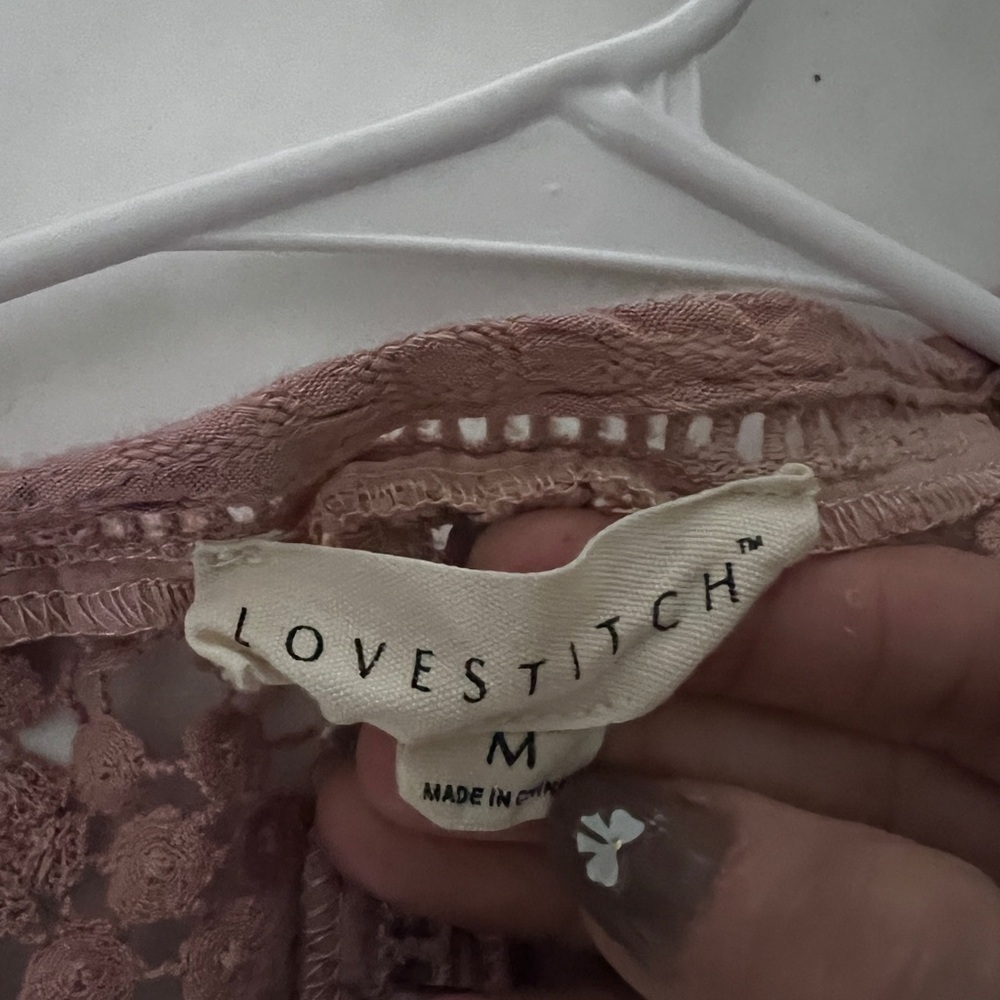 Lovestitch Crochet Lace Pink Top - Picture 5 of 5